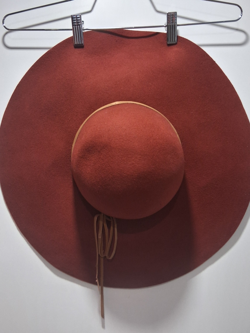 Zara Wide Brim Rust Hat M